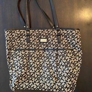 Black and Tan Tommy Hilfiger tote bag/purse.